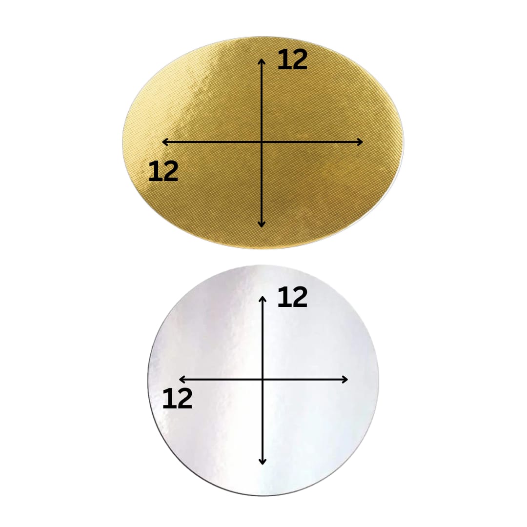 Cake base 12X12 inch (Silver & Gold Colour)