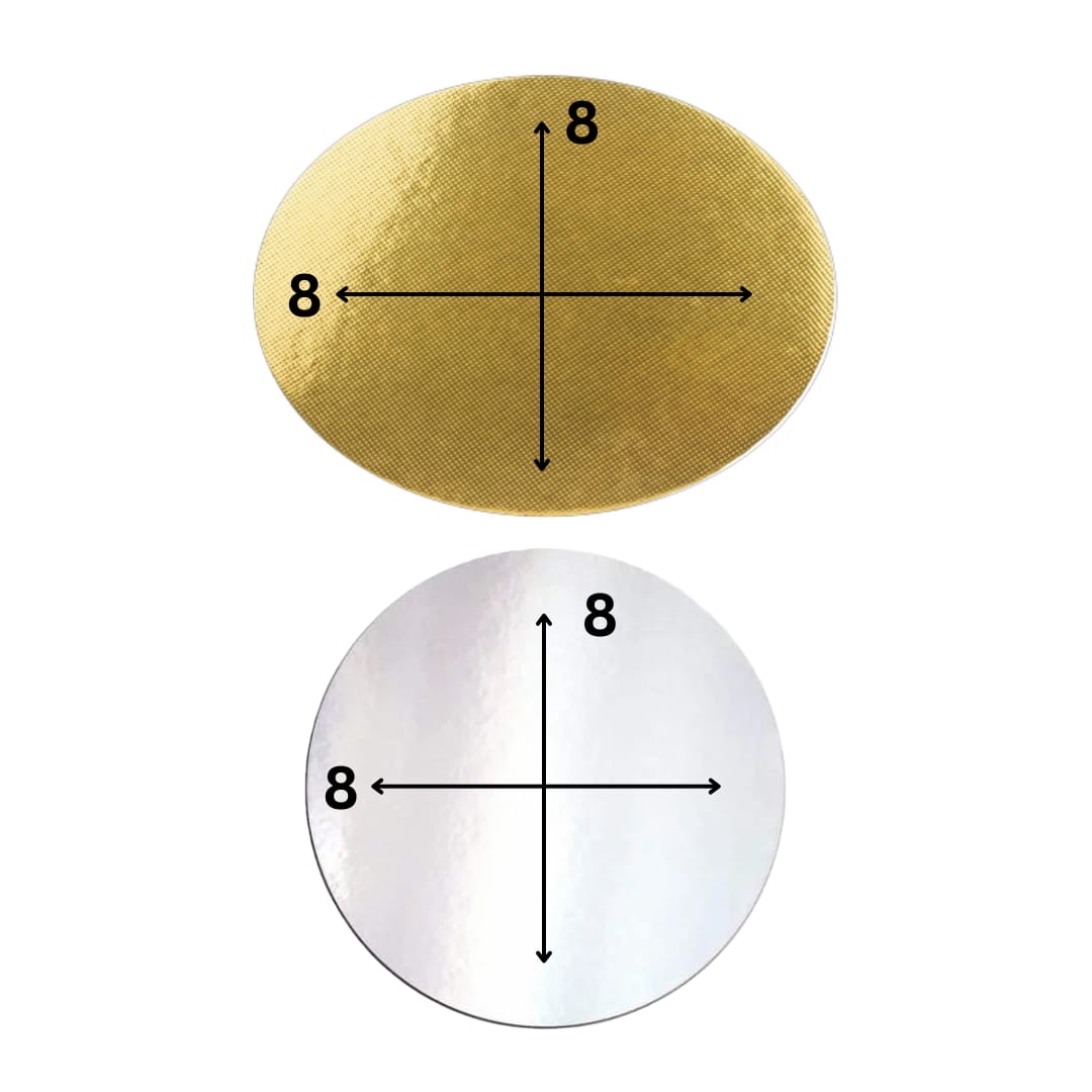 Cake base 8X8 inch (Silver & Gold Colour)