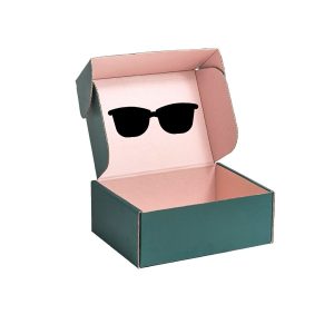 A premium eyewear box with a logo and custom insert