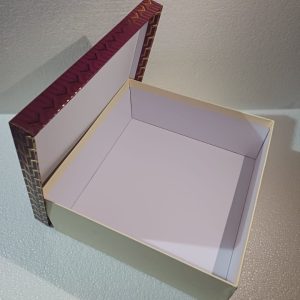 Gift Box 12x12x5 Red & Cream
