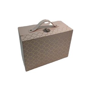 Suitcase Gift Box 8x6x3 Cream With Gold Foiling