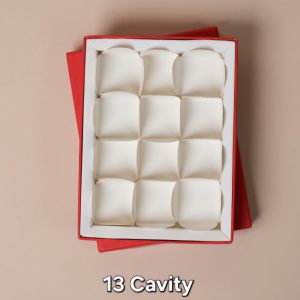 13 pcs Cavity Heart Chocolate Box 8x13x2 Red