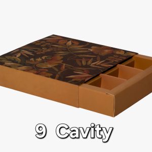9 pcs Cavity Chocolate Box 6x6x1 Brown