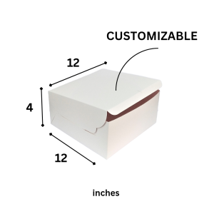 Cake Box – L-12 x W-12 x H-4 inch Customized
