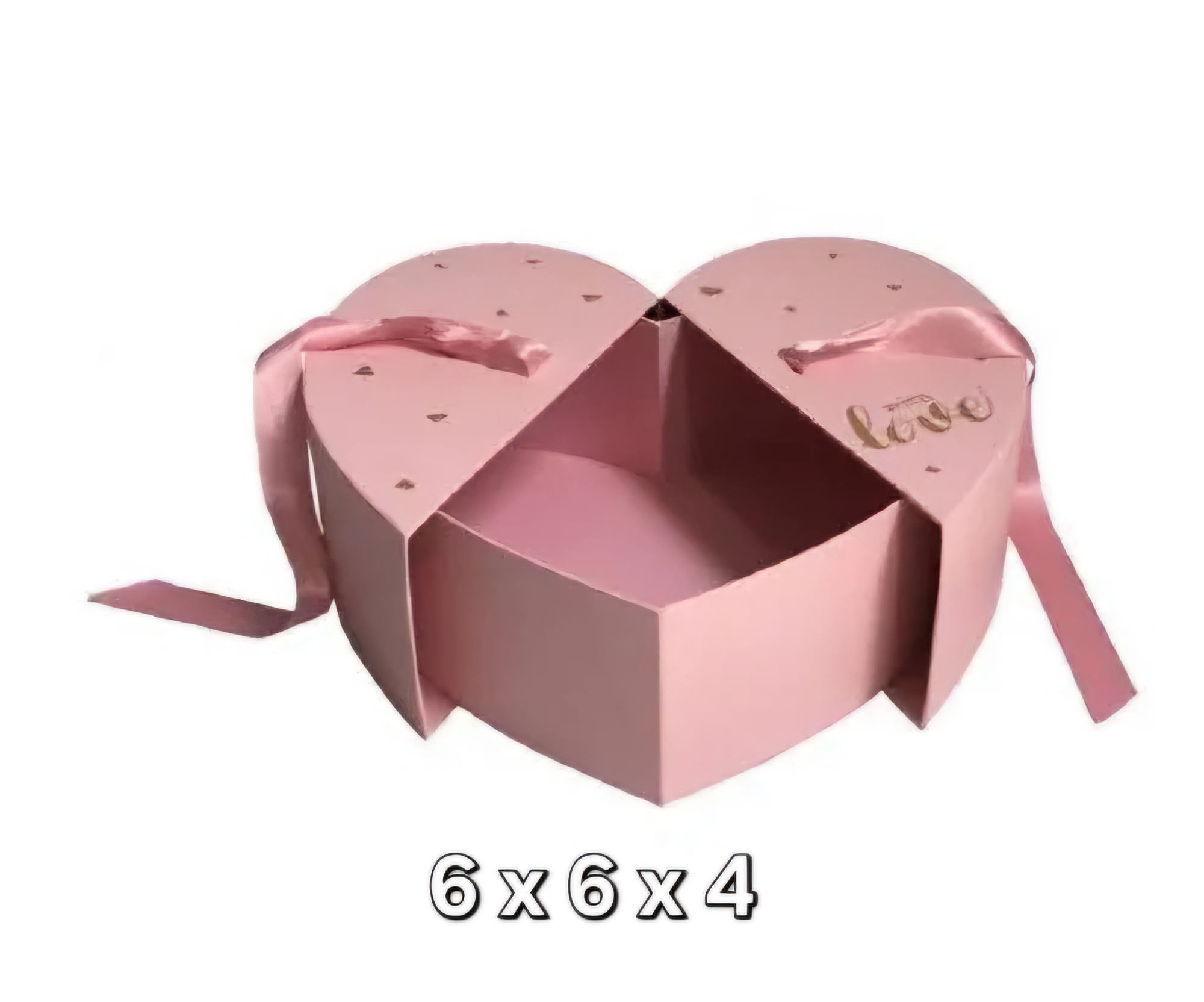 Heart Shape Surprise Gift Box 6x6x4 Gold & Maroon