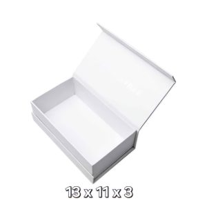 Magnetic Gift Box 13x11x3 White Collapsible