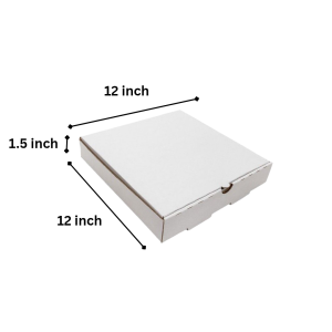 Corrugated Pizza Box – 12 inch White