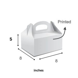 Handle Cake Box – L-8 x W-8 x H-5 inch – Printed