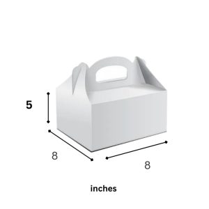 Handle Cake Box – L-8 x W-8 x H-5 inch – White