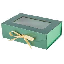 Magnetic Gift Box 10x6x1.5 Green & White Marble