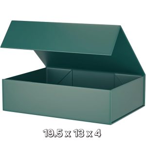 Magnetic Gift Box 19.5x13x4 Light Green Collapsible