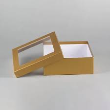 Rigid Box with Window 6x6x1 Brown & Cream