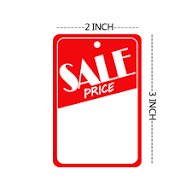 Sale Price Tags with String _ 2_ X 3_ Red_White Color (Pack of 100) _Sale Price_
